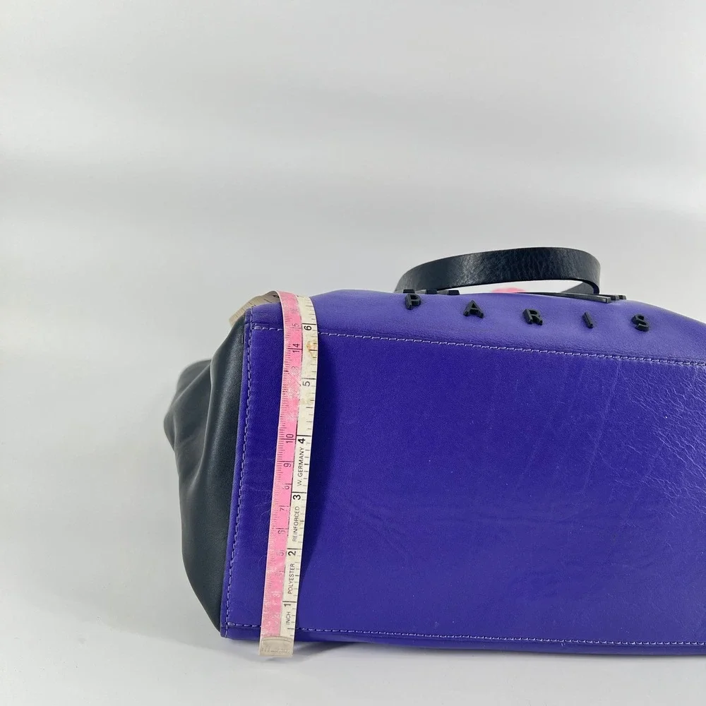 Kenzo Paris Purple and Black‎ K Logo Leather Tote Bag Shoulder Handbag Women's
